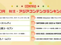 Leminoで2025年10月に視聴されている人気の韓流・アジアコンテンツTOP10