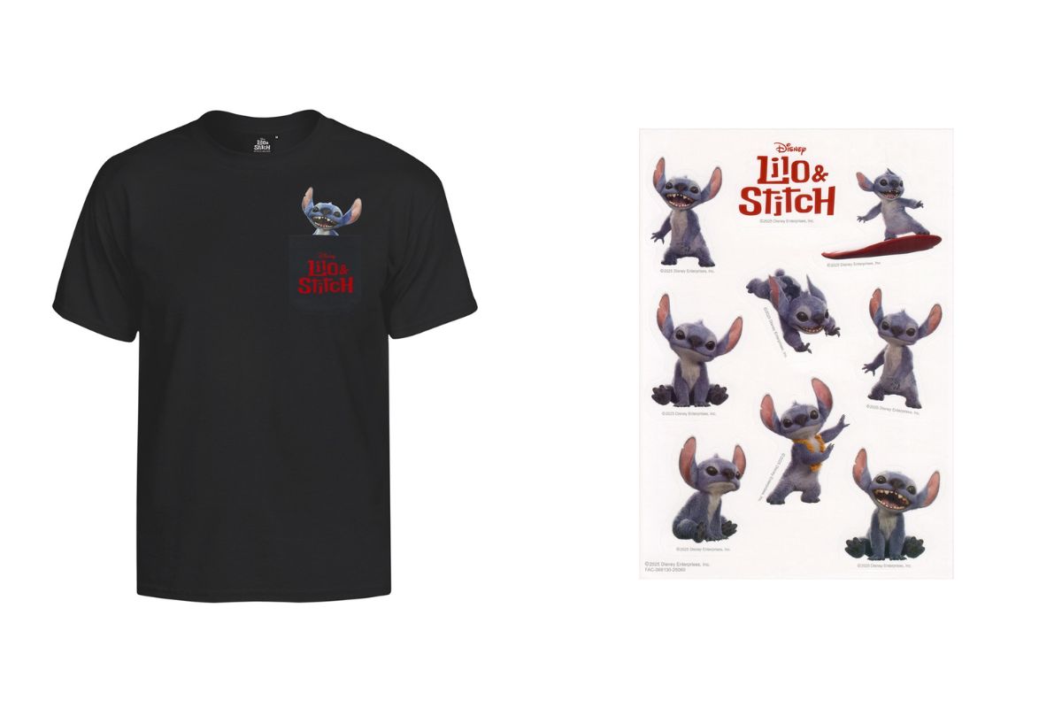『リロ&スティッチ』オリジナルTシャツ(Mサイズ)&ステッカーセット